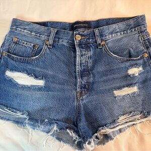 Aeropostale High Waisted Ripped Jean Shorts Raw Hem Size 10